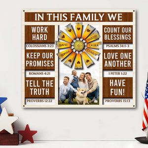 In This Family We Have Fun, Personalized 2 Layers Wood Sign, Gift for Family Members - Wood Sign - GoDuckee