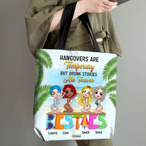 Personalized Besties Tote Bag - Hangovers Are Temporary - Summer Girls - Tote Bag - GoDuckee