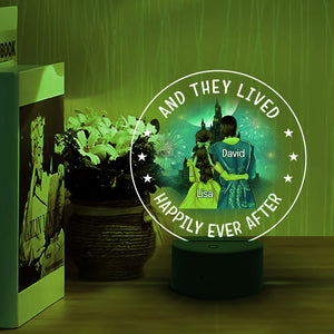 And They Lived Happily Ever After - Personalized Led Night Light - Gift for Couple - Couple Shoulder to Shoulder - Led Night Light - GoDuckee