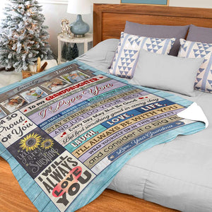 To My Granddaughter I'm So Proud Of You Personalized Blanket, Gift For Family - Blanket - GoDuckee