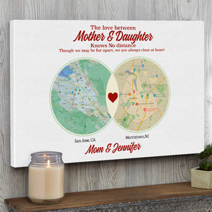 Knows No Distance Though We May Be Far Apart We Are Always Close At Heart, Family Canvas Poster - Poster & Canvas - GoDuckee