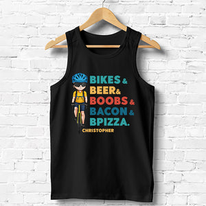Bikes Beer Boobs Bacon Personalized Biker Shirts - Shirts - GoDuckee