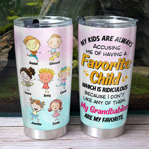 My Grandbabies Are My Favorite, Gift For Grandma, Personalized Tumbler, Grandkids Tumbler - Tumbler Cup - GoDuckee