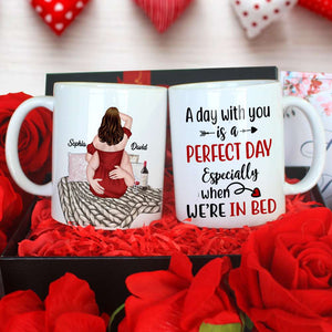 A Day With You Is A Perfect Day, Personalized Mug, Gifts For Couple - Coffee Mug - GoDuckee