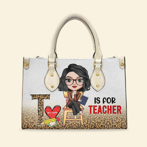Teacher Boss Mascot, Personalized Leather Bag, Gift for Teachers - Leather Bag - GoDuckee