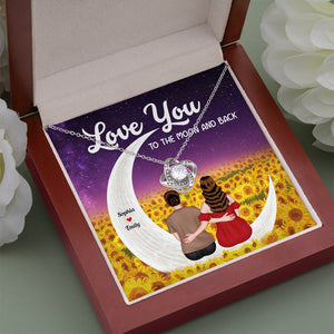 Love You To The Moon And Back Love Knot Necklace Gift For Mom - Jewelry - GoDuckee