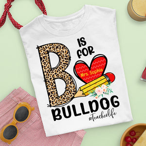 Custom Leopard Alphabet Shirt, Letter For Name - Back To School Gift for Teachers - Shirts - GoDuckee