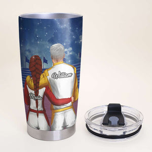Personalized Racing Couple Tumbler Cup - From The Racetrack to The Star - Couple Shoulder to Shoulder - Tumbler Cup - GoDuckee