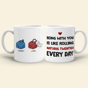 Table Top Game Dice Couple Personalized White Mug Gift - Coffee Mug - GoDuckee