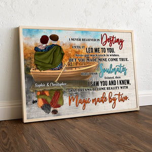 I Never Believed In Destiny Until It Led Me To You Personalized Canvas Print, Gift For Couple - Poster & Canvas - GoDuckee