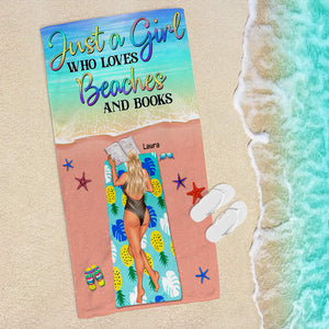 Who Loves Beach and Books - Personalized Beach Towel - Gifts For Book Lover, Summer Girls - Bikini Girls - Beach Towel - GoDuckee