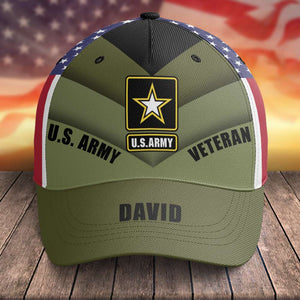 Veteran Personalized Classic Cap With Flag Pattern, Military Gift - Classic Cap - GoDuckee