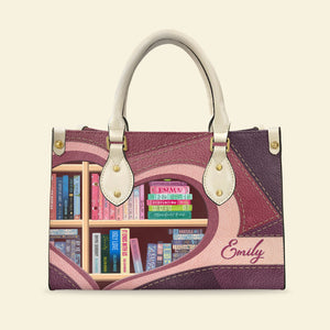 Custom Book Titles Leather Bag, Gift For Book Lovers - Leather Bag - GoDuckee