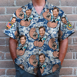 Custom Photo Hawaiian Shirt, Aloha Shirt and Mens Beach Shorts - Military Background - Hawaiian Shirts - GoDuckee