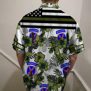 Military Personalized Hawaiian Shirt with Floral Pattern and Custom Military Unit - Military Gifts - Hawaiian Shirts - GoDuckee