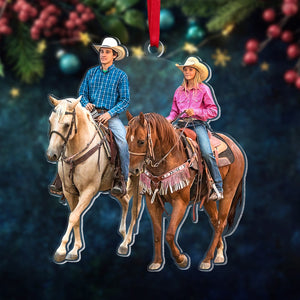 Custom Horse Photo Ornament, Christmas Tree Decor - Ornament - GoDuckee