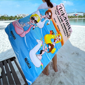 Friends Here's To The Nights That Turned Into Mornings - Personalized Beach Towel - Beach Towel - GoDuckee