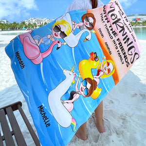 Friends Here's To The Nights That Turned Into Mornings - Personalized Beach Towel - Beach Towel - GoDuckee