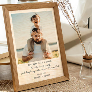 Dad Make Life A Dream Personalized Canvas Print, Dad Gift - Poster & Canvas - GoDuckee