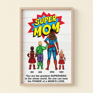 No One Can Beat Super Mom - Personalized Canvas Poster - Mother's Gift - Poster & Canvas - GoDuckee