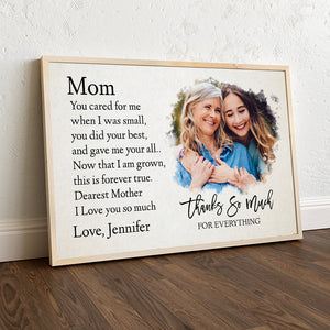 Mom Thank You So Much For Everything Personalized Canvas Print, Mother Gift - Poster & Canvas - GoDuckee