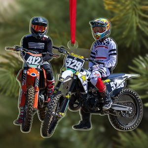 Custom Motocross Ornament, Christmas Tree Decor - Ornament - GoDuckee