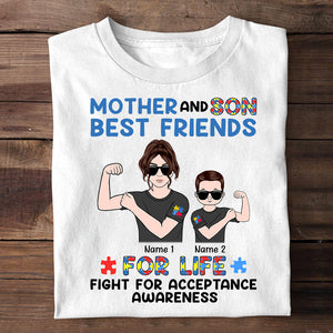 Personalized Gifts For Autism Awareness Month, Mother and Autism Son Custom Shirts - Shirts - GoDuckee