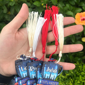 Personalized Outlander Bookmark - Gift For Book Lover - Book Stack Pattern - Bookmarks - GoDuckee