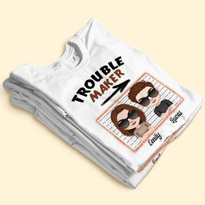 Trouble Maker Partner In Crime Personalized Couple Shirt, Gift For Couple - Shirts - GoDuckee