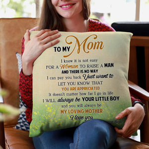 Elephant Mother's Day Gift, To My Mom Personalized Square Pillow - Pillow - GoDuckee