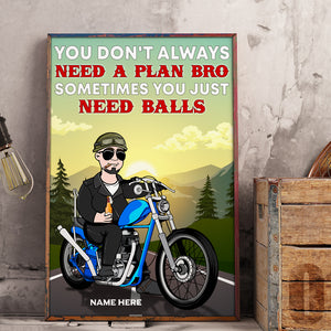 Simpsonalized Beard Biker Poster - Four wheels move the body Two Wheels Move the Soul - Poster & Canvas - GoDuckee