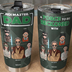 Dad Master A Force To Be Reckoned With, Personalized Tumbler, Gifts for Dad, Grandpa, Dad and Kid - Tumbler Cup - GoDuckee