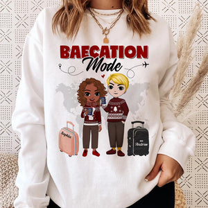 Baecation Mode Couples Travel Sweater, Personalized Couple Shirt - Shirts - GoDuckee