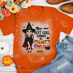 Move Over Hot Girl Summer Personalized Witch Girl Bleached Shirt, Gift For Halloween - Shirts - GoDuckee