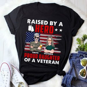 Proud Daughter/Son Raised By A Hero, Personalized Shirts, Father's Days Gifts for Veterans 02ntqn260522 - Shirts - GoDuckee