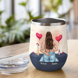 Roses Are Red Romance Isn't Dead Personalized Tumbler Cup, Couple Gift - Wine Tumbler - GoDuckee