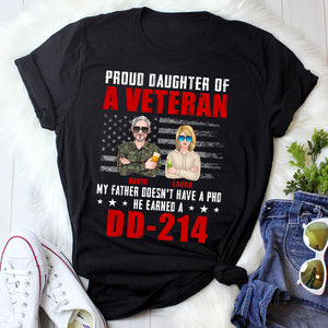 My Father Doesn't Have A PHD He Earned A DD-214, Personalized Shirts, Father's Day Gifts for Dads 02ntqn260522 - Shirts - GoDuckee