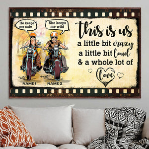Personalized Biker Couple Poster - Whole Lot of Love - Biker Couple On The Ride - Poster & Canvas - GoDuckee