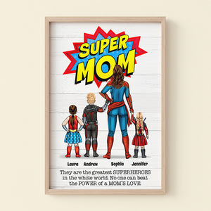 No One Can Beat Super Mom's Love, Personalized Canvas Poster, Mother's Day Gift For Mom - Poster & Canvas - GoDuckee