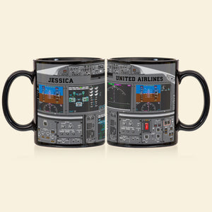 Personalized Plane Dashboard Mug, Custom Airplane Cockpit, Gift For Airplane Lovers (AP0402) - Coffee Mug - GoDuckee
