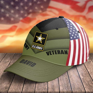 Veteran Personalized Classic Cap With Flag Pattern, Military Gift - Classic Cap - GoDuckee