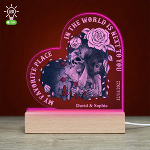 Couple In The World Is Next To You, Personalized 3D Led Light Wooden Base - Led Night Light - GoDuckee
