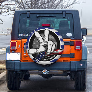 Hand Hold Flag Personalized Off- Road Car Tire Cover, Gift For Car Lovers - Tire Cover - GoDuckee