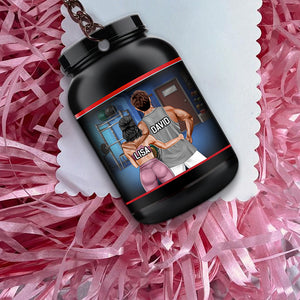 Personalized Gym Couple Keychain - At The Gym With My Beast/Beauty - Keychains - GoDuckee