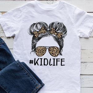 Personalized Leopard Family Gifts Shirt Ideas For Mother and Kid Mom life Kid life Custom Shirts - Shirts - GoDuckee