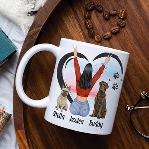 A Girl And Her Dogs A Bond That Can't Be Broken Personalized Mug, Gift For Dog Lover - Coffee Mug - GoDuckee