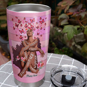 Personalized Tumbler - Doesn't Come With A Manual It Comes With A Woman Who Never Gives Up - Breast Cancer Awareness Month - Tumbler Cup - GoDuckee