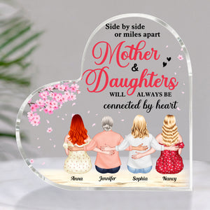 Mother And Daughter Will Always Be Connected By Heart, Mother's Day Gift Personalized Acrylic Plaque - Decorative Plaques - GoDuckee
