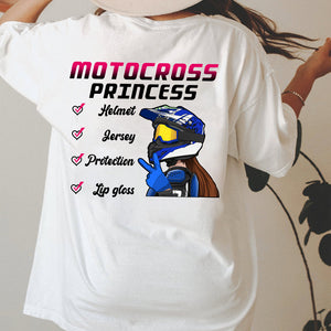 Motocross Princess Helmet Jersey Protection Lip Gloss - Personalized Shirts - Gift for Motocross Girl - Shirts - GoDuckee