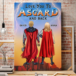 Love You To The Asgard and Back, Personalized Couple Canvas Print, Gift for Him/Her - Poster & Canvas - GoDuckee